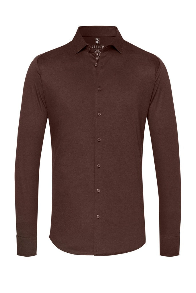 Desoto Piqué langærmet jersey skjorte - HUSET Men & Women (6630937559119)
