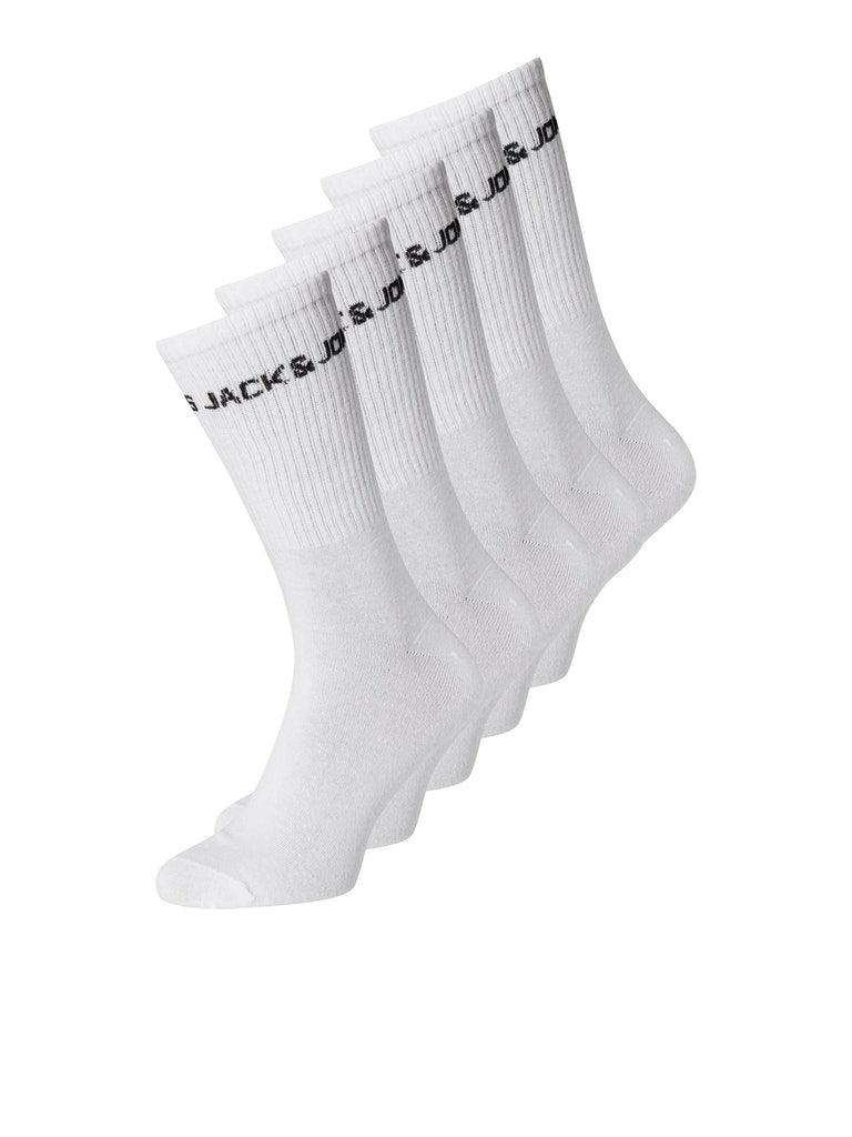 Jack and Jones Basic - 5 pak tennisstrømper med logo - HUSET Men & Women