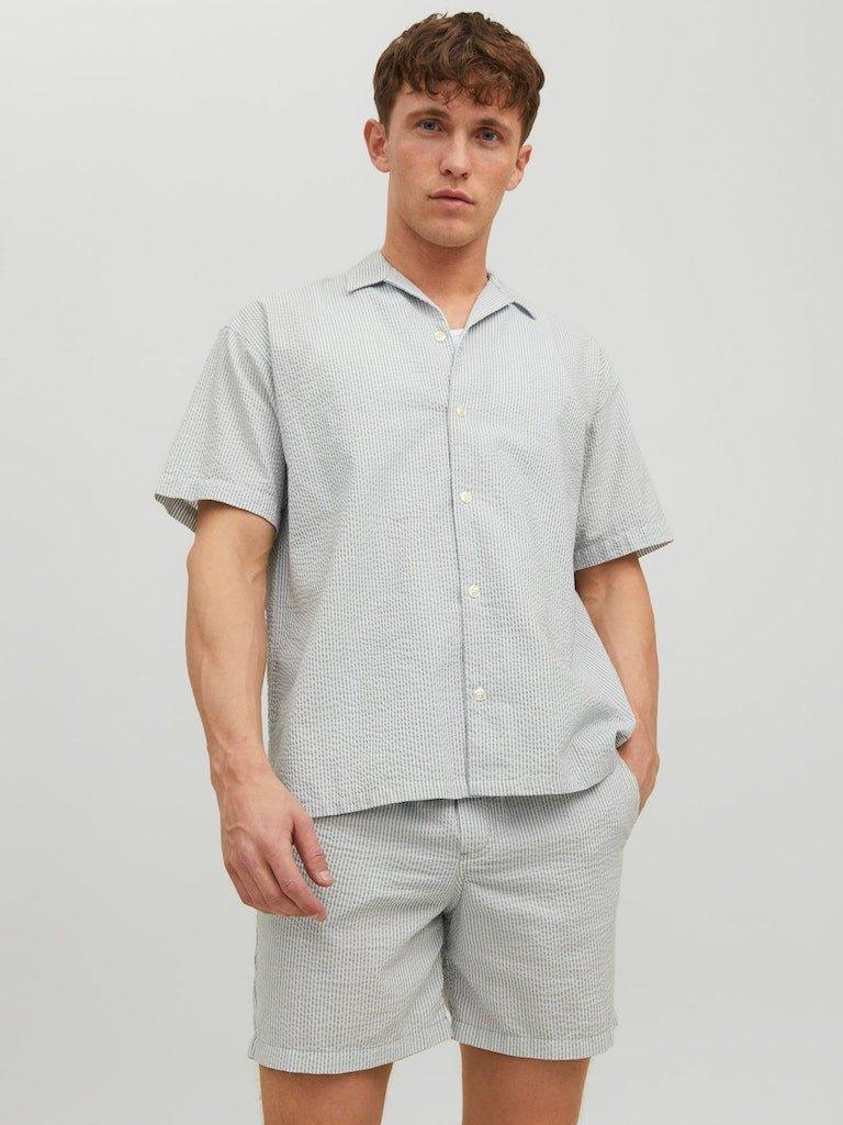 Jack & Jones Palma - Kortærmet Seersucker skjorte i relaxed fit - HUSET Men & Women