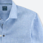 Olymp solid linen shirt ss (7688535474428)