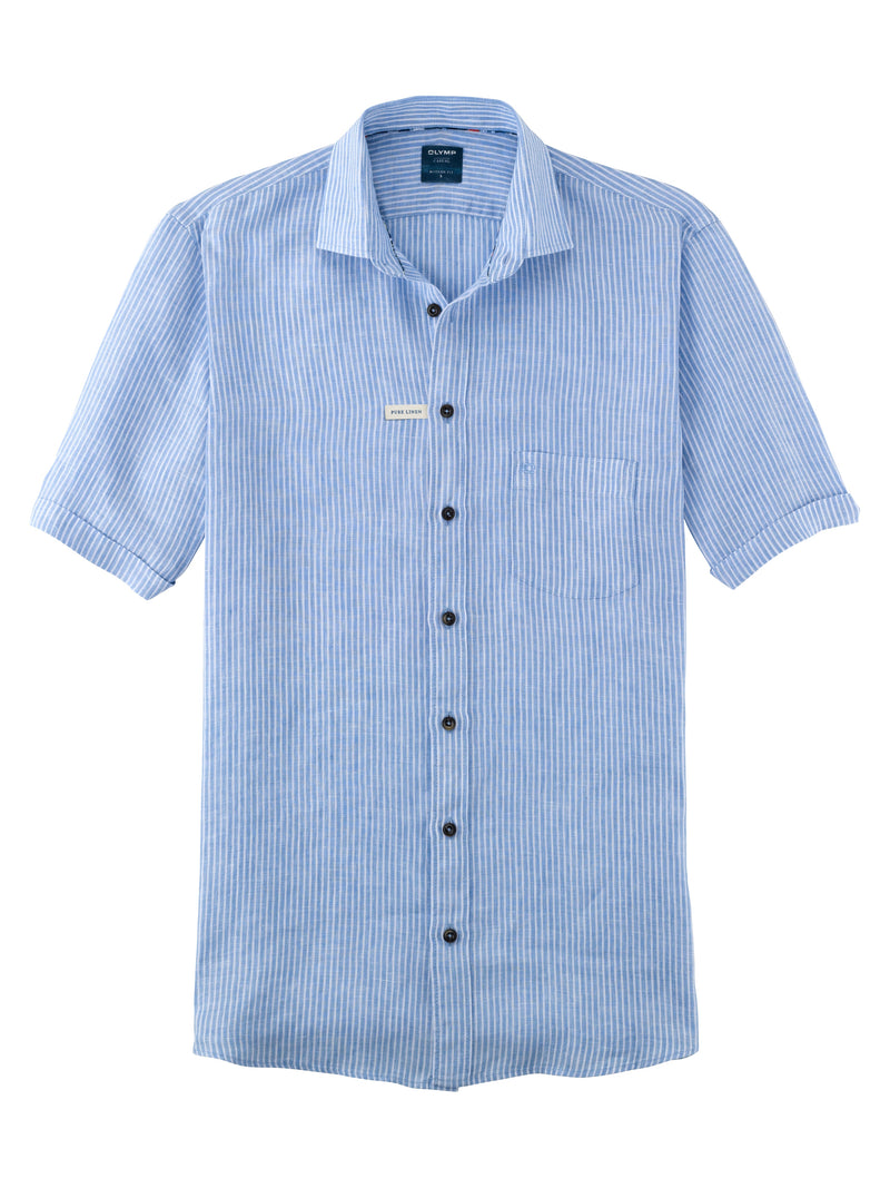 Olymp striped linen shirt ss (7717747687676)