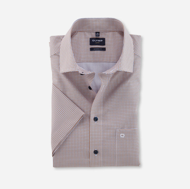 Olymp Luxor - Kortærmet modern fit strygefri skjorte - HUSET Men & Women (8368806855003)
