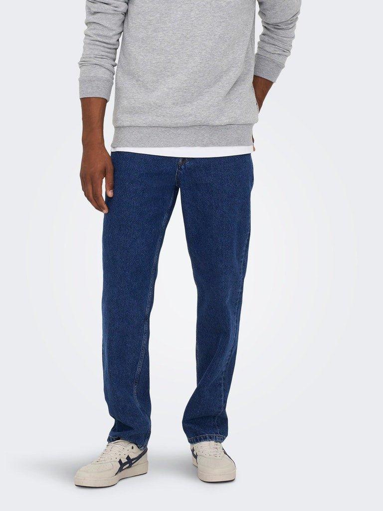 Only and Sones Edge 3813 - mørkeblå loose fit jeans - HUSET Men & Women