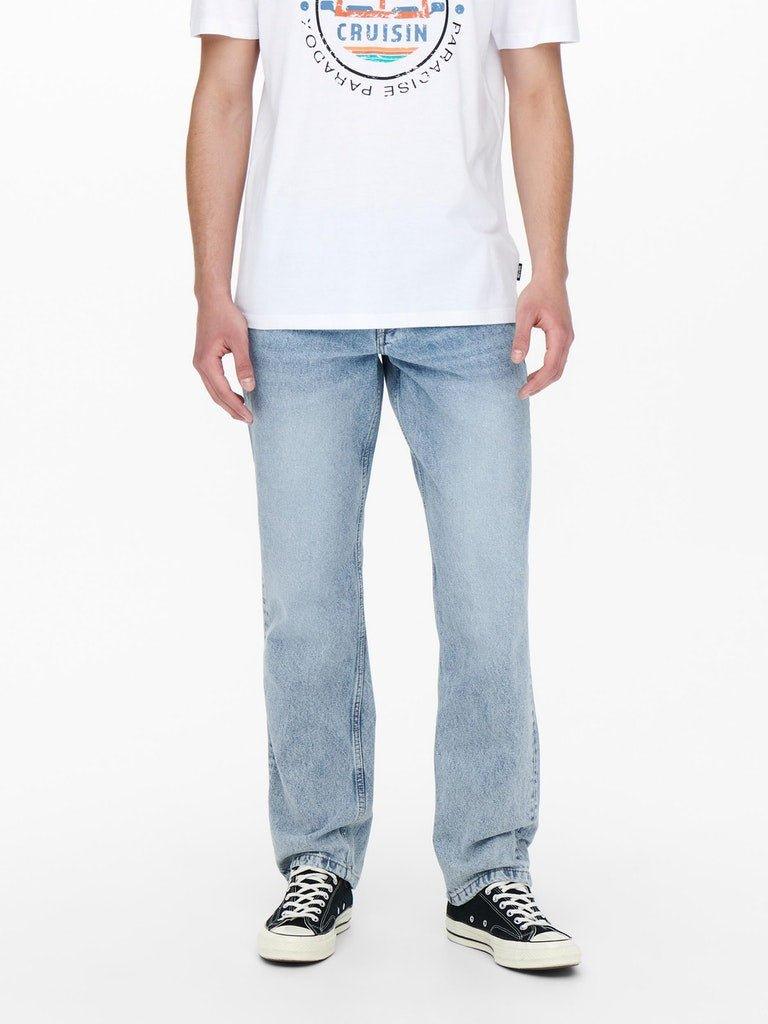 Only and Sons Edge 1416 - Lyseblå loose fit jeans - HUSET Men & Women
