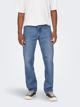 Only and Sons Edge - mellemblå straight fit jeans - HUSET Men & Women
