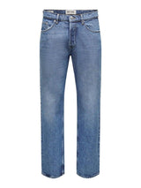 Only and Sons Edge - mellemblå straight fit jeans - HUSET Men & Women