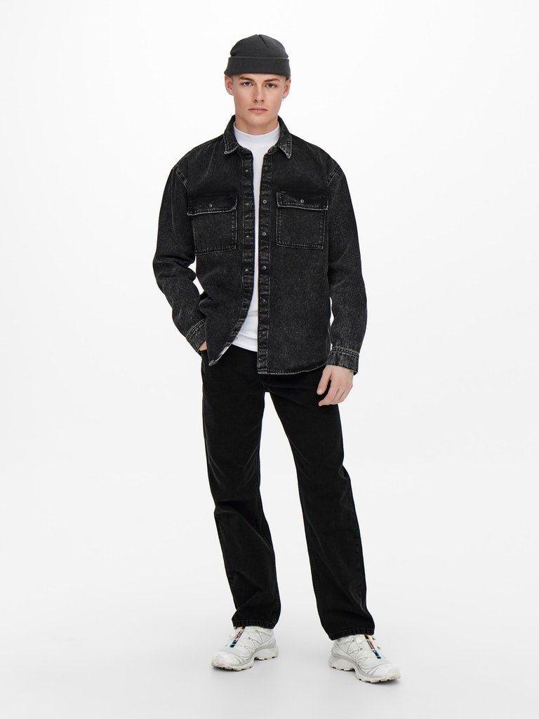 Only and Sons Edge - sorte straight fit jeans - HUSET Men & Women