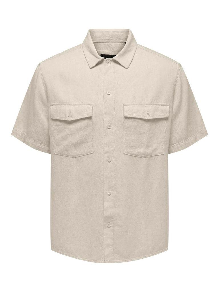 Only & Sons Kari - Kortærmet hørmix skjorte - HUSET Men & Women
