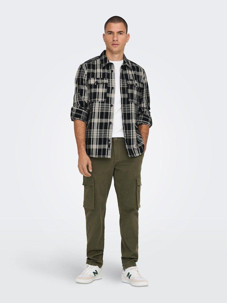 Only and Sons Milo - Ternet overshirt i loose fit - HUSET Men & Women