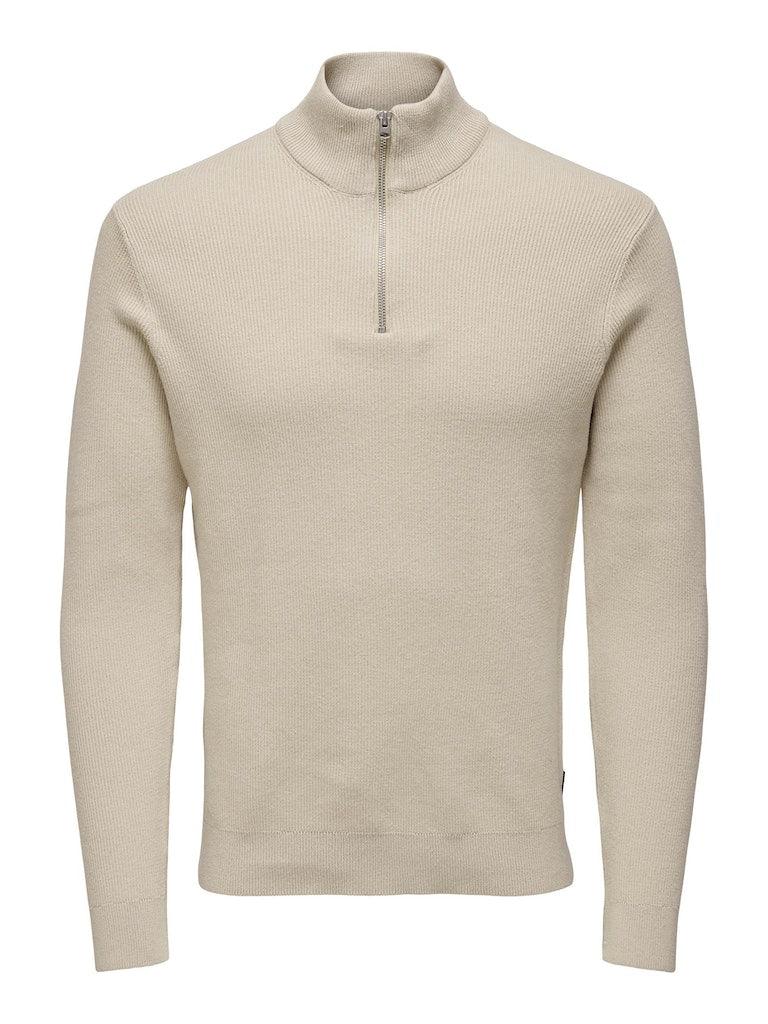 Only & Sons Phil - Halfzip strik med høj hals - HUSET Men & Women