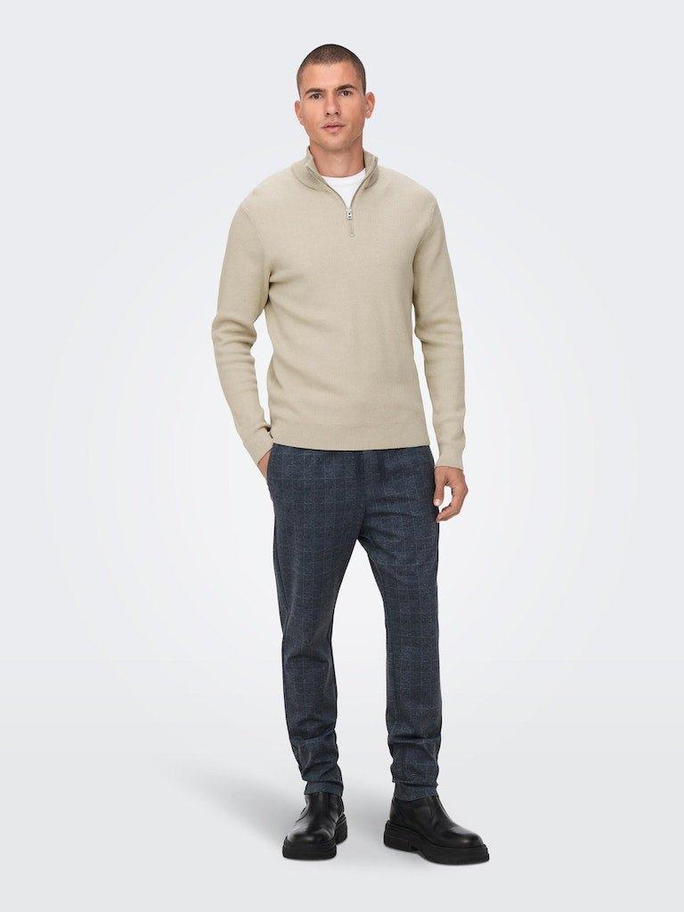 Only & Sons Phil - Halfzip strik med høj hals - HUSET Men & Women