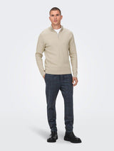 Only & Sons Phil - Halfzip strik med høj hals - HUSET Men & Women