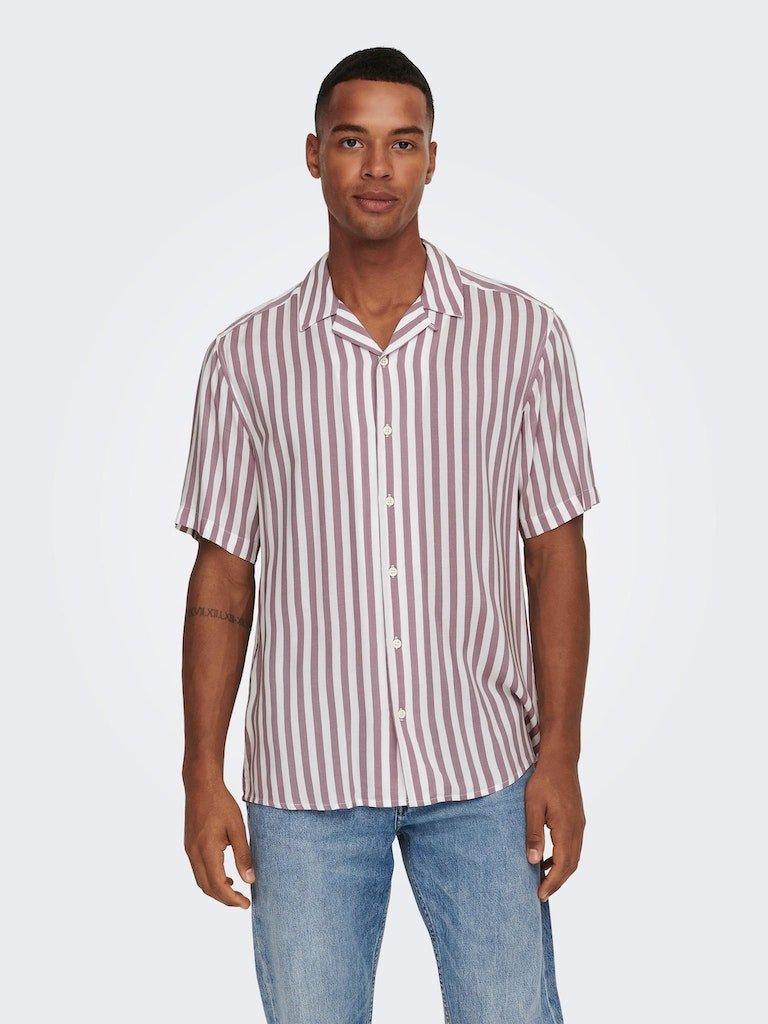 Only and Sons Wayne - Stribet viskose skjorte - HUSET Men & Women