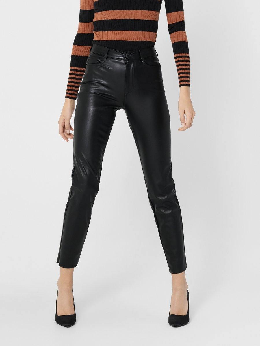 Only Emily - High waist imterede læder bukser - HUSET Men & Women
