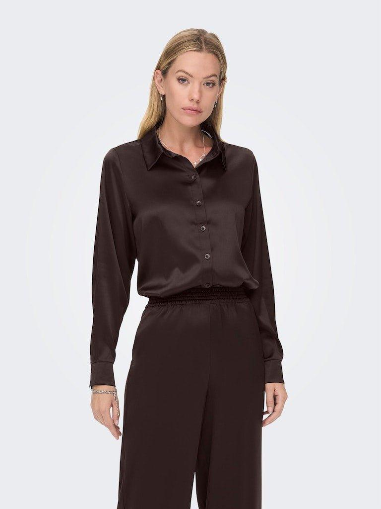 Only Victoria - Brun satin skjorte - HUSET Men & Women