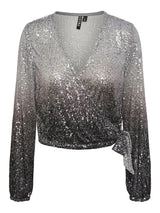 Pieces Delphia - Glitter wrap top - HUSET Men & Women
