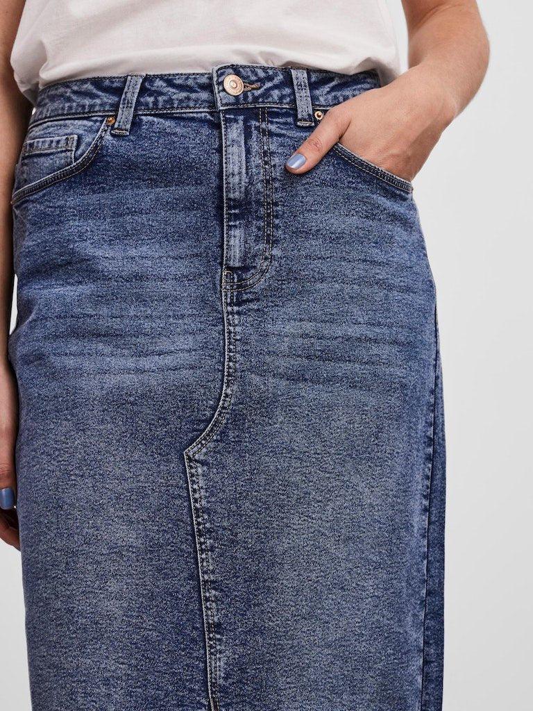 Pieces Jessie - Midi denim nederdel - HUSET Men & Women