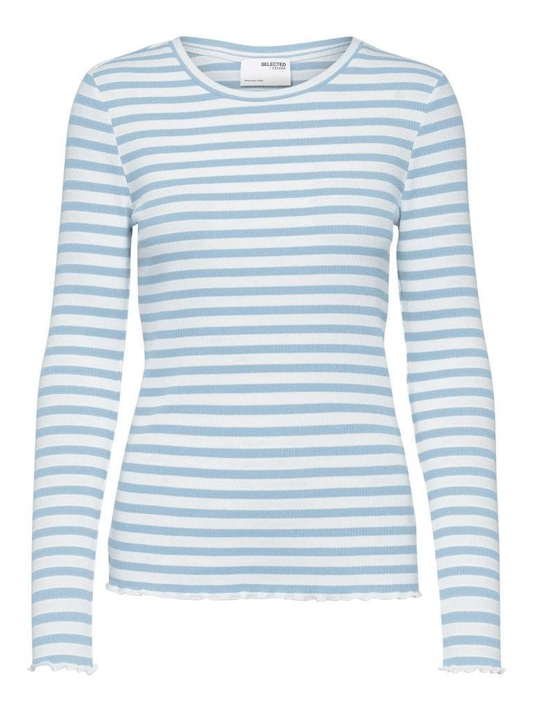 Selected Femme Anna - Stribet langærmet t-shirt - HUSET Men & Women