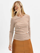 Selected Femme Anna - Stribet langærmet t-shirt - HUSET Men & Women