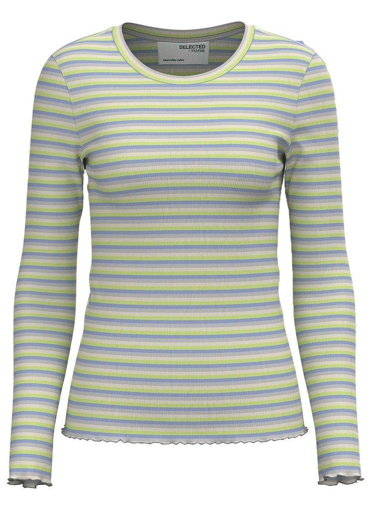 Selected Femme Anna - Stribet langærmet t-shirt - HUSET Men & Women