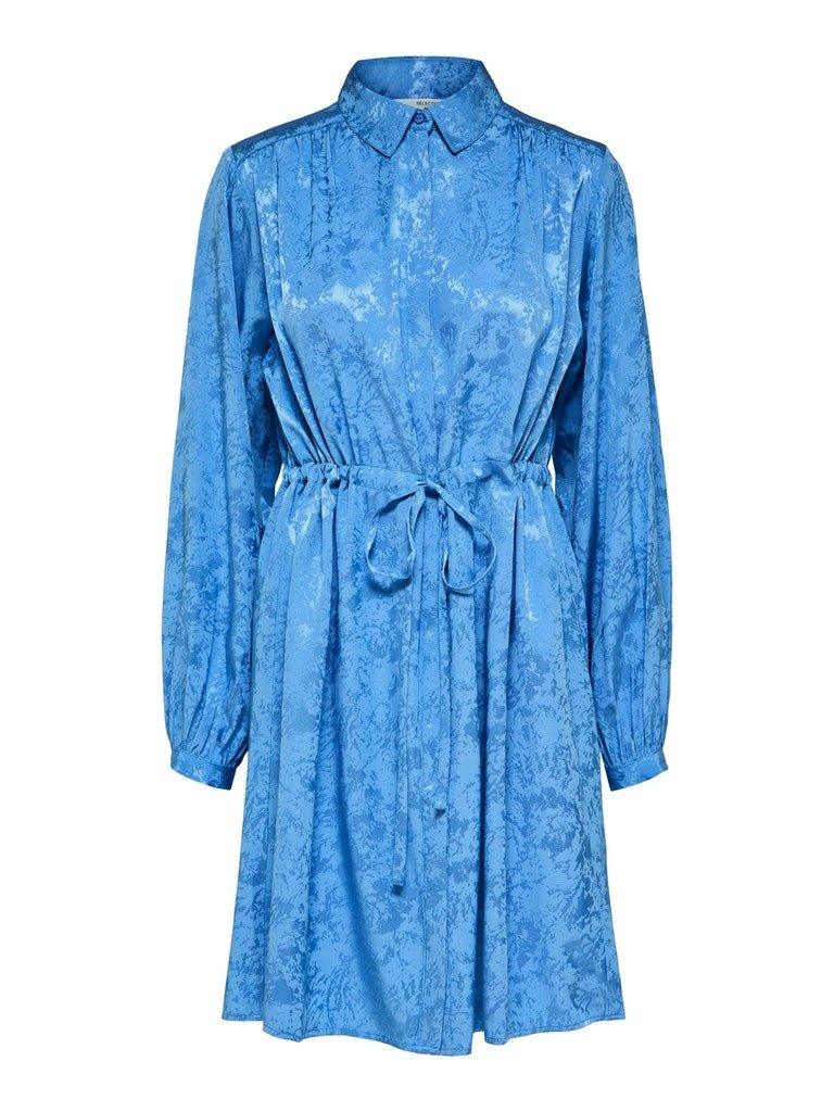 Selected Femme Blue - Kort skjortekjole - HUSET Men & Women