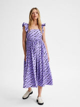 Selected Femme Lara - Scallop Sleeve midi dress - HUSET Men & Women