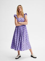 Selected Femme Lara - Scallop Sleeve midi dress - HUSET Men & Women