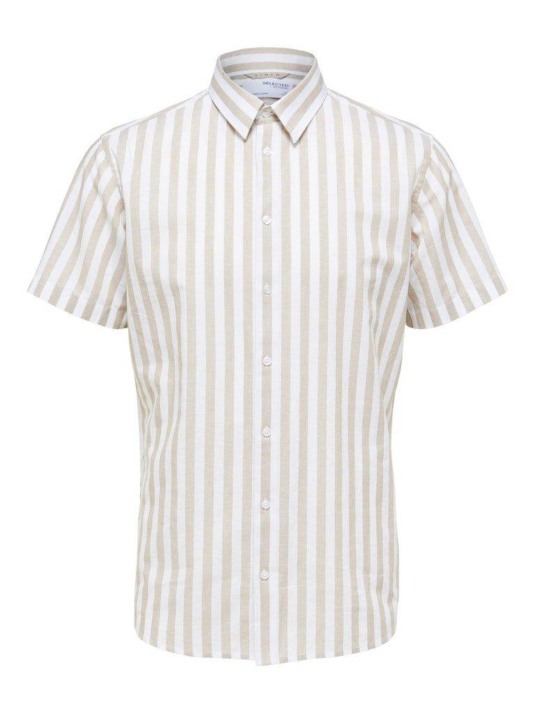 Selected Homme Linen - Regularfit hørmix skjorte m. korte ærmer - HUSET Men & Women