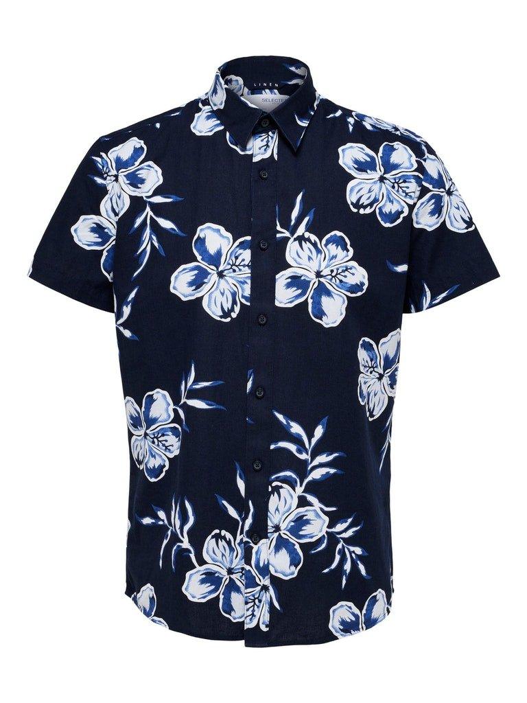 Selected Homme Linen - Regularfit hørmix skjorte m. korte ærmer - HUSET Men & Women