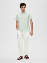 Selected Homme Linen - Regularfit hørmix skjorte m. korte ærmer - HUSET Men & Women