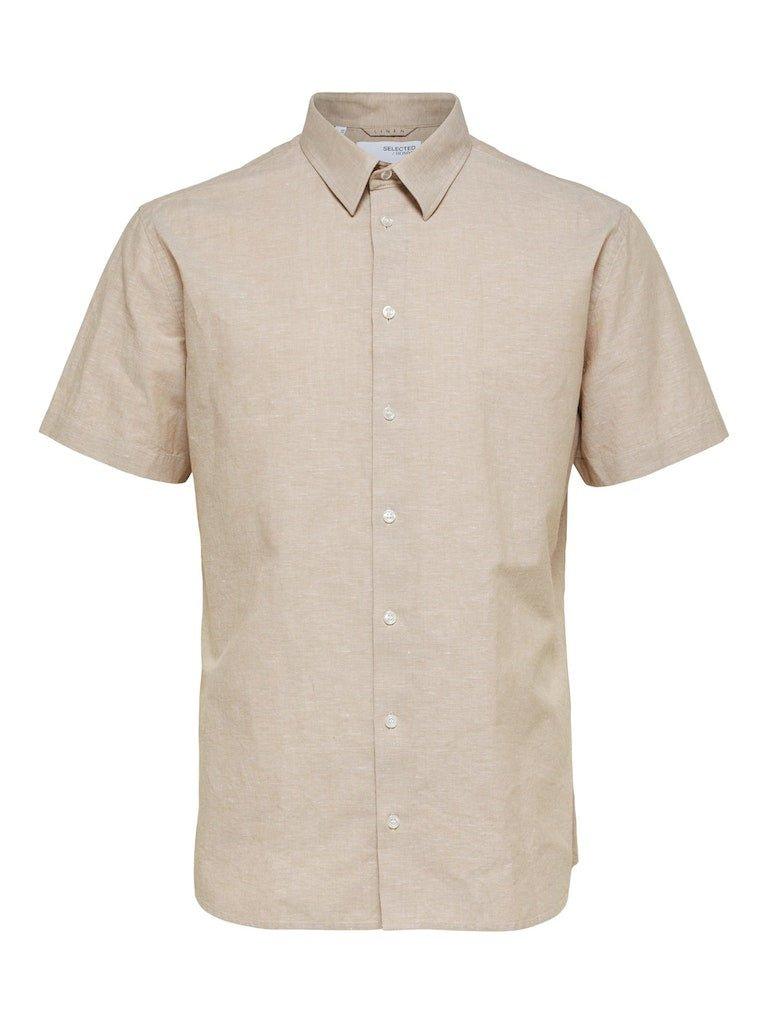 Selected Homme Linen - Regularfit hørmix skjorte m. korte ærmer - HUSET Men & Women