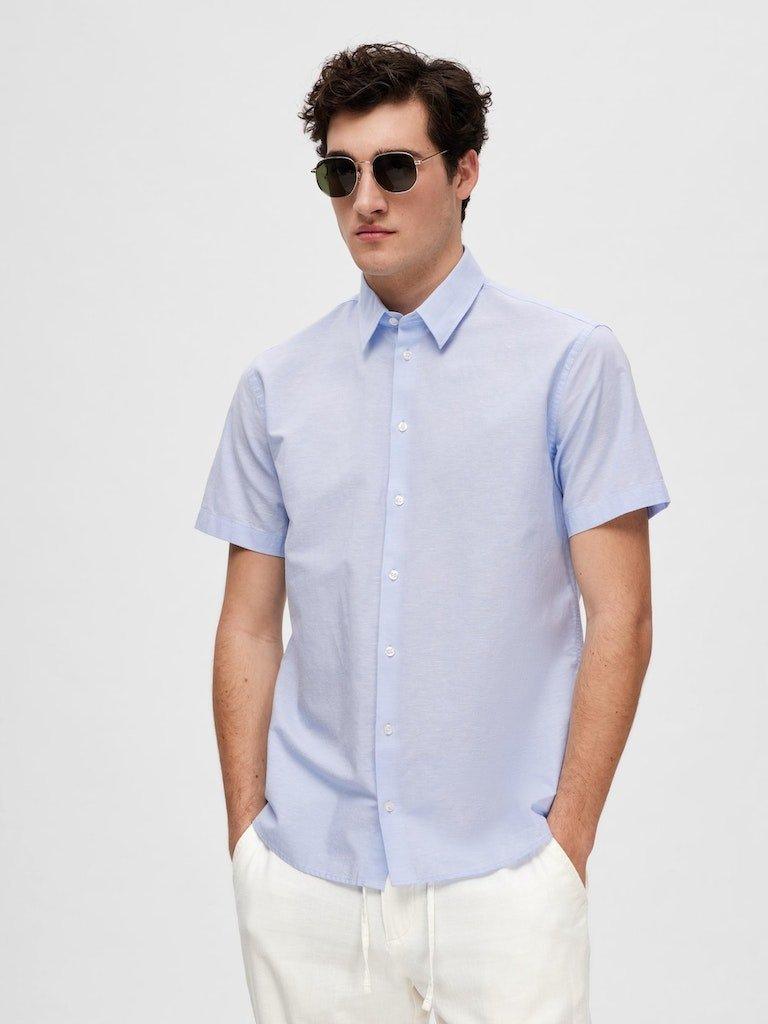 Selected Homme Linen - Regularfit hørmix skjorte m. korte ærmer - HUSET Men & Women
