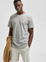 Selected Homme Norman 180 - Melange T-shirt i økologisk bomuld - HUSET Men & Women