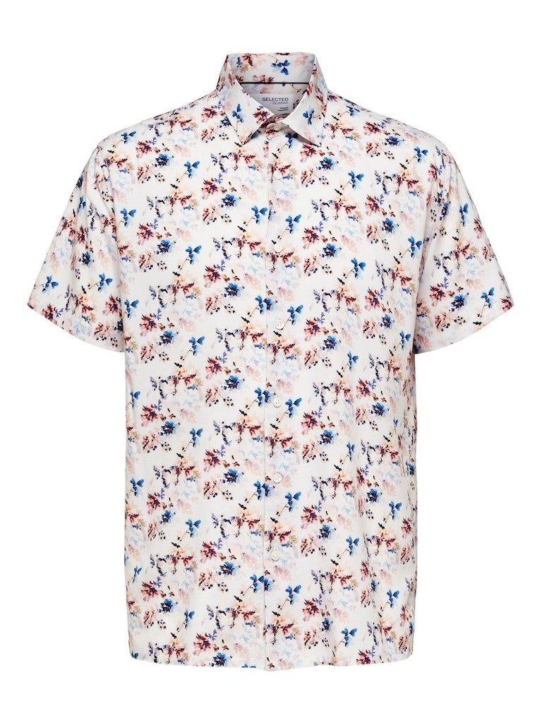 Selected Homme Reg Alfred - Mønstret kortærmet skjorte i regular fit - HUSET Men & Women