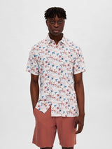Selected Homme Reg Alfred - Mønstret kortærmet skjorte i regular fit - HUSET Men & Women