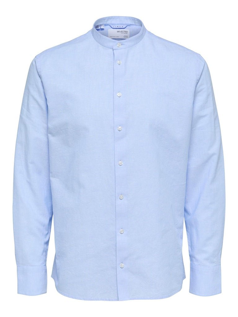 Selected Homme Regnew - Hørmix regular fit skjorte med kinakrave - HUSET Men & Women (7994427998460)